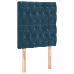 Vidaxl Vzglavje postelje temno modro 80x7x118/128 cm žametno