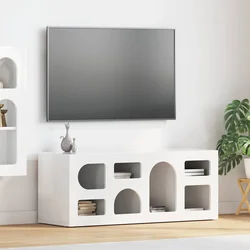 TV ormar Visoki sjaj bijela 100 x 35 x 40 cm Konstruirano drvo