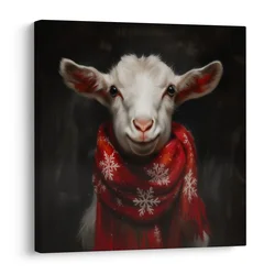 Božična slika prisrčna koza - 40x40