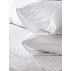 Posteljina Saten pruga BELA 200x220cm ( VLK000273-bela )