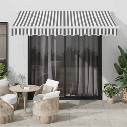 Tenda na uvlačenje antracit i bijela 3x2,5 m tkanina i aluminij