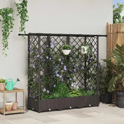 Povišeni krevet s mrežom i krovom Smeđa 164 x 40 x 123 cm PP