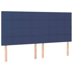 Vidaxl Vzglavje postelje modro 200x5x118/128 cm blago