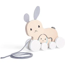 Bigjigs Toys Vlečni zajček z dojenčkom