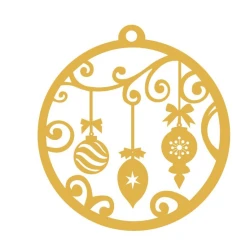 Wallity XMASGOLD 028 Zidna dekoracija, 60x64cm, Zlatne boje