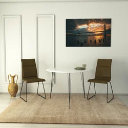 Hanah home Trpezarijski sto Sandalf 90x75x90cm Beli