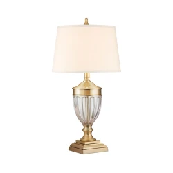 Quoizel QZ-DENNISON-BB - Stona lampa DENNISON 1xE27/60W/230V zlatna