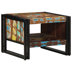 Višebojni stolić za kavu 50x50x38 cm puno drvo obrađeno