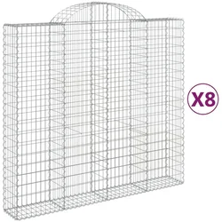 Lučne gabionske košare 8 kom 200x50x180/200cm pocinčano željezo