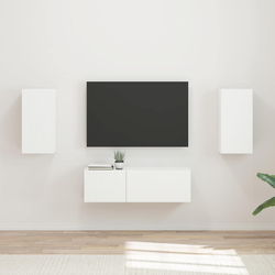 Set zidnog ormarića za TV Zidne 4 pcs Bijelo Konstruirano drvo