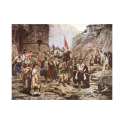 Canvas Slika na platnu Povratak čete crnogoraca iz boja, Paja Jovanović, 120 x 90 cm