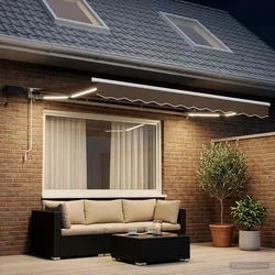 Ručni okvir tende s LED-ima Sivosmeđa 3,5 x 2,5 m