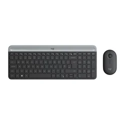 Logitech MK470 US Bežična tastatura i miš, Crni