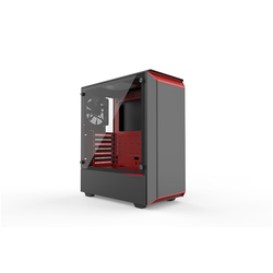 PHANTEKS ohišje Eclipse P300 Tempered Glass, Midtower, črno-rdeče