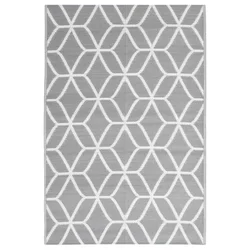 Vidaxl Zunanja preproga ARAKIL siva 140x200 cm PP