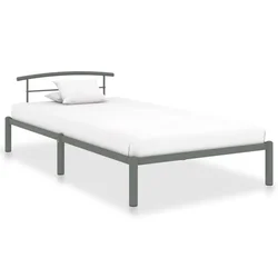 Vidaxl Posteljni okvir siv kovinski 90x200 cm
