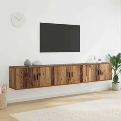Zidni TV ormar set Zidne 3 pcs Staro drvo 80 x 34,5 x 40 cm