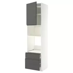 METOD / MAXIMERA Visoki element za ugradne uređaje, bela/Voxtorp tamnosiva, 60x60x240 cm