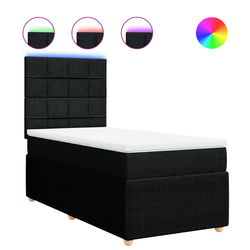 vidaXL vidaXL Box spring postelja z vzmetnico črn 90x190 cm blago, (21291089)