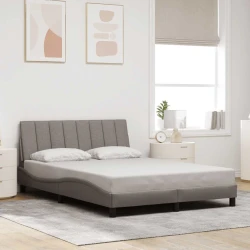 vidaXL Posteljni okvir brez vzmetnice taupe 140x200 cm blago