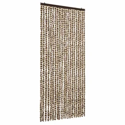 Vidaxl Zavesa proti mrčesu bež in rjava 90x220 cm šenilja