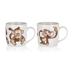 Banquet Keramični vrč MONKEY 320 ml, asorti, set 6