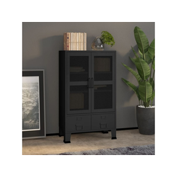 Industrijski sanduk za pohranu crni 70 x 40 x 115 cm metalni