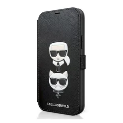 Maska na preklop Karl Lagerfeld Karl Flip za iPhone 12 Pro, Crna