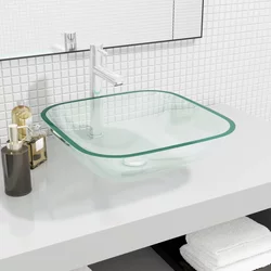 Umivaonik stakleni 42 x 42 x 14 cm prozirni