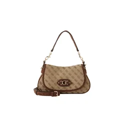 GUESS Torba za čez ramo Samantha kamela/pesek/čokolada