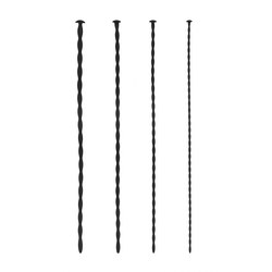 Ouch! Silicone Spiral Screw Plug Set Beginner Urethral Sounding Black