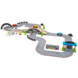 Dan dirke na stezi za lesene avtomobile Bigjigs Rail
