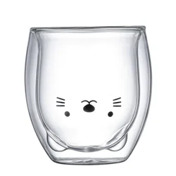 Cute&Cool HOME staklena čaša maca 250ml