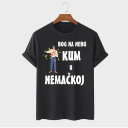 MAFIMI Muška majica Bog na nebu kum u Nemačkoj, Crna