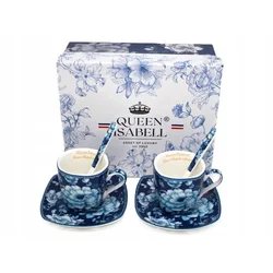 Darilni set skodelic za espresso 80 ml - kolekcija Cobalt Rose