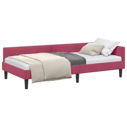 Vidaxl Kotna postelja Vinorodna rdeča 100 cm x 200 cm Žamet