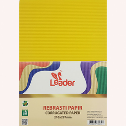 Rebrasti papir A4 1/10 žuti