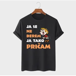 MAFIMI Muška majica Ja se ne derem ja tako pričam, Crna