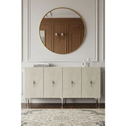 Hanah Home komoda Salkim 150, 125 cm, bela / travertin / srebrna