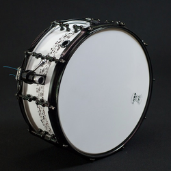 BONE R’n’R acrylic white sparkle snare 14x6
