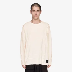 Majice Y-3 Pleated Oversized Long Sleeve Tee Chalk White XL