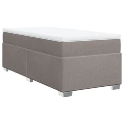 Vidaxl Box spring postelja z vzmetnico taupe 90x190 cm blago