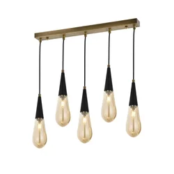 Opviq Luster AV-4236-5EY, 90x90x10cm, IP20, 220V-240 V, Zlatno-crne boje
