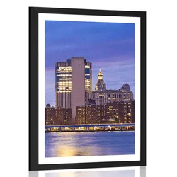 Plakat s paspartujem nočni Brooklyn - 60x90 silver