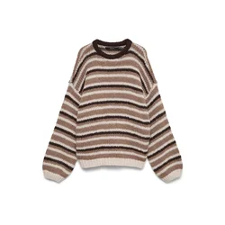 VERO MODA Pulover VMMAYBE svetlo bež/mokka/temno rjava