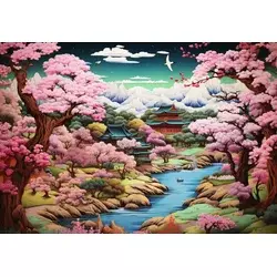 Alipson Puzzle - Puzzle Japonski tempelj spomladi - 1 000 kosov