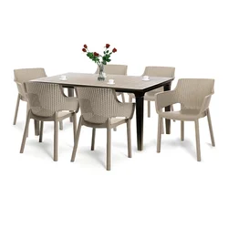 Fueva 6+1 set vrtnega pohištva cappuccino