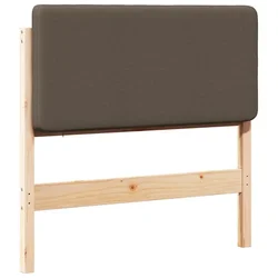 Vidaxl Tapecirano vzglavje Rjava in taupe 75 cm Masivno borovo les