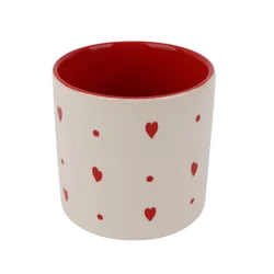 Cute&Cool HOME dekor šolja sa srcima bela 400ml