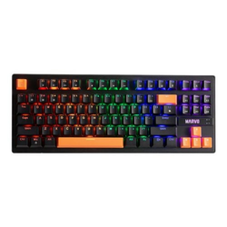 Marvo KG901C Tastatura, Žično povezivanje, Mehanička, 87 tastera, RGB osvetljenje, Crna